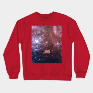 Swimming in Star Covered Water Crewneck Sweatshirt